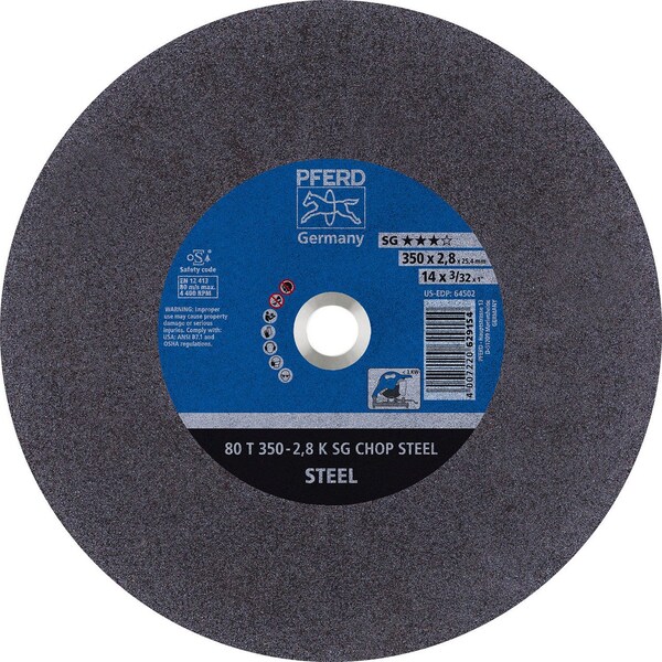 Pferd 64502 14in x 3/32in Chop Saw Wheel, 1in AH A 36 K SG-CHOP 64502-PFERD - main